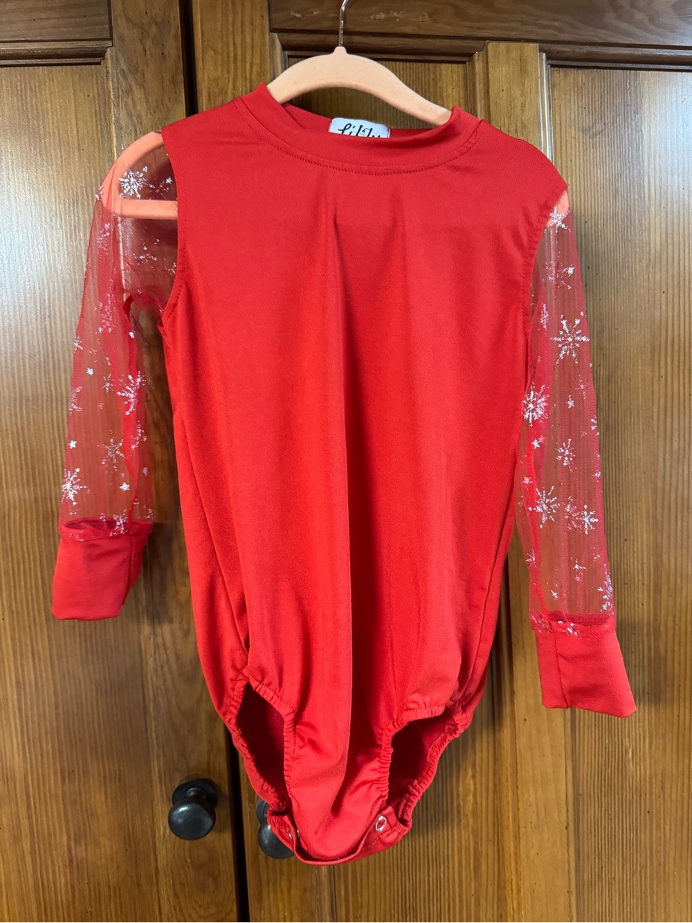 Red Lilly in the Alley Mesh Sleeve Onesie